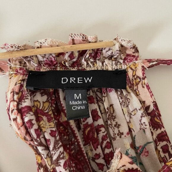 Anthropologie DREW Naomi Tiered Maxi Dress Halter Pink Floral Boho Medium $268 - Picture 7 of 10